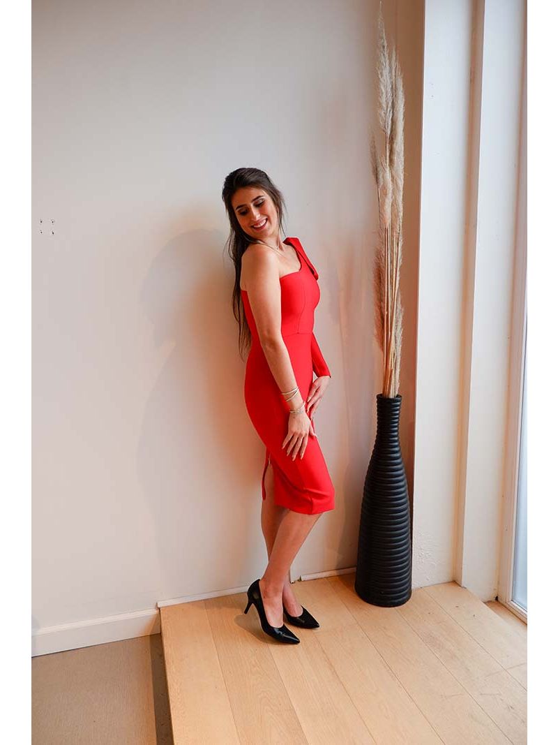 Ingrijpen scheerapparaat salaris Rode jurk "met lange mouwen" - XmasShow | Anne Sophie