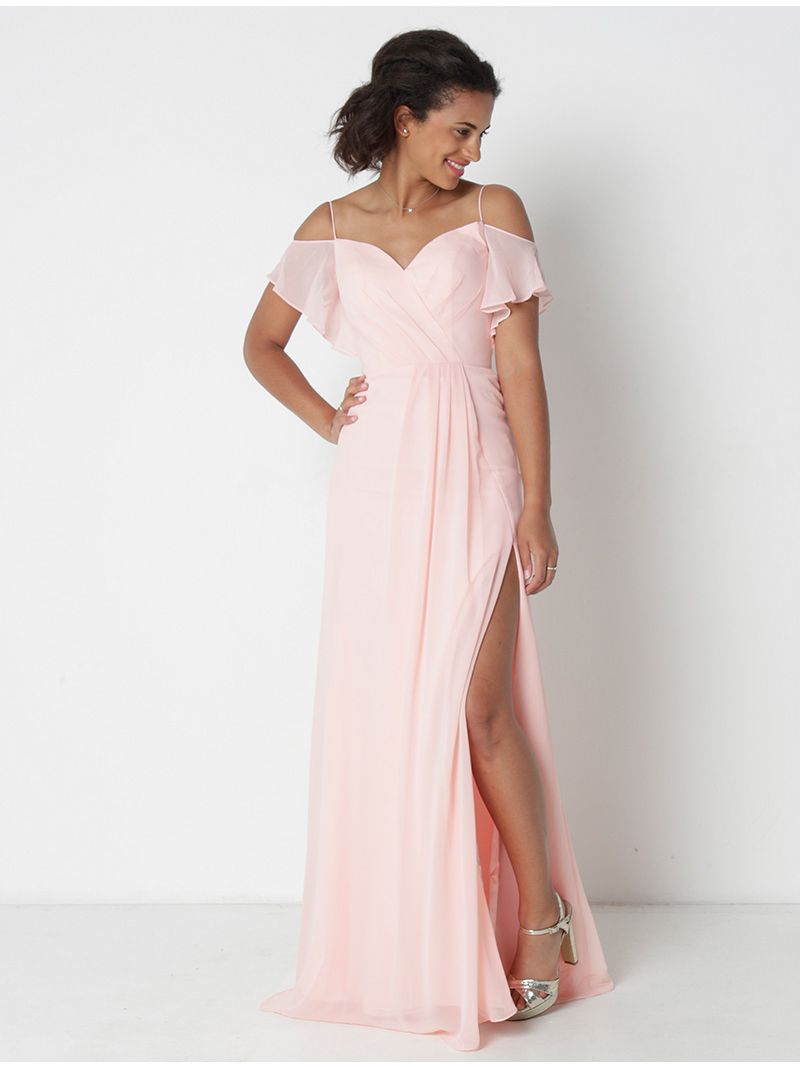 versneller schors Geef energie Lange jurk in sluier - licht roze | Anne Sophie
